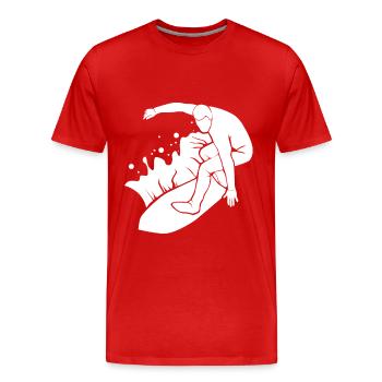 Surfer Surfen - Männer Premium Bio T-Shirt - Rot - Vorne - Damien (186cm)