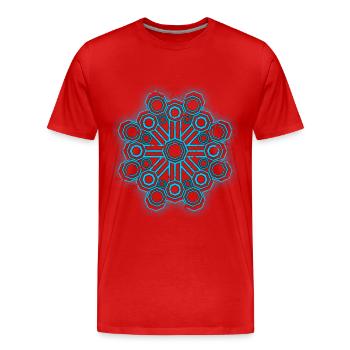 Heilige Geometrie Goa Zeichen Psytrance Kleidung - Männer Premium Bio T-Shirt - Rot - Vorne - Damien (186cm)