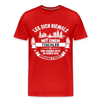 tischler - Männer Premium Bio T-Shirt - Rot - Vorne - Damien (186cm)