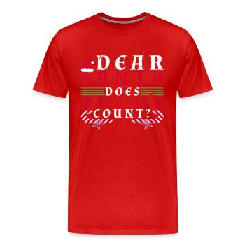 Drôle de slogan de Noël - T-shirt bio Premium Homme - rouge - Devant - Damien (186cm)