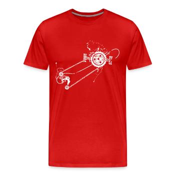 Idée cadeau motard - T-shirt bio Premium Homme - rouge - Devant - Damien (186cm)