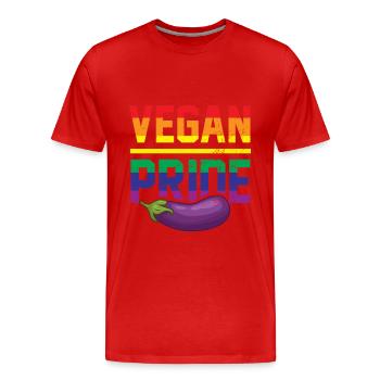 Vegan Pride Veganer LGBT Veganerin LGBTQ Pride - Männer Premium Bio T-Shirt - Rot - Vorne - Damien (186cm)