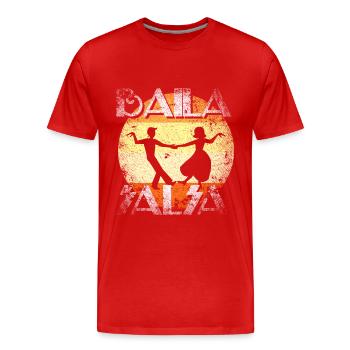 Baila Salsa Swing Dance Swing Dance Vintage - T-shirt bio Premium Homme - rouge - Devant - Damien (186cm)