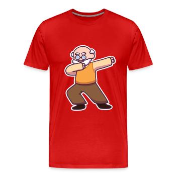 Grandpa dabbing father man music old pension gift - Men's Premium Organic T-Shirt - red - Front - Damien (186cm)