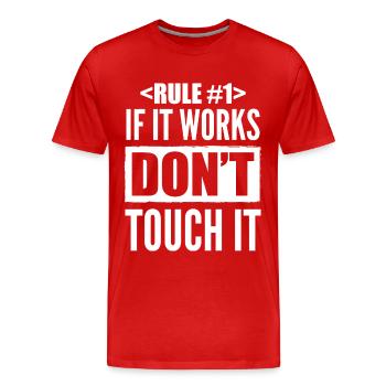 Coder Developer Software Developer IT Developer - Men's Premium Organic T-Shirt - red - Front - Damien (186cm)