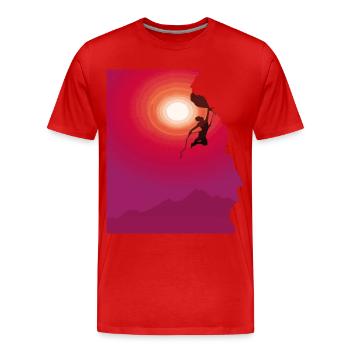 Cadeau d'alpinisme au lever du soleil - T-shirt bio Premium Homme - rouge - Devant - Damien (186cm)
