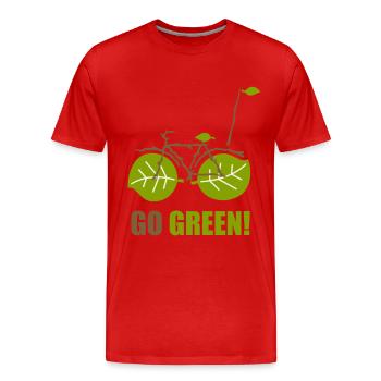 Fahrrad Umweltfreundlich E-Bike Natur Geschenk - Männer Premium Bio T-Shirt - Rot - Vorne - Damien (186cm)
