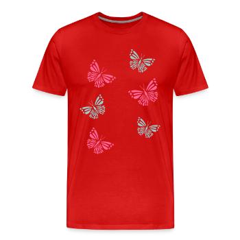Papillons papillons - T-shirt bio Premium Homme - rouge - Devant - Damien (186cm)