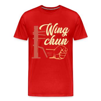 Cadeau Wing Chun - T-shirt bio Premium Homme - rouge - Devant - Damien (186cm)