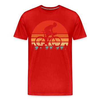 Bicycle Cycling Design Gifts for Cyclists - Men's Premium Organic T-Shirt - red - Front - Damien (186cm)