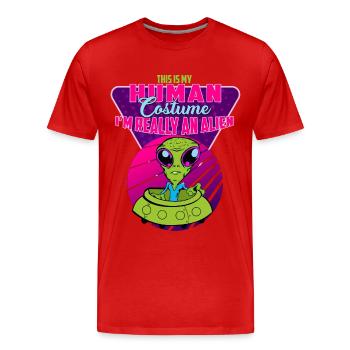Karneval Alien - T-shirt bio Premium Homme - rouge - Devant - Damien (186cm)
