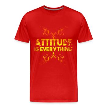 Attitude is everything - Men's Premium Organic T-Shirt - red - Front - Damien (186cm)