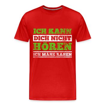 Rasenmäher Rasen Mähen - Männer Premium Bio T-Shirt - Rot - Vorne - Damien (186cm)