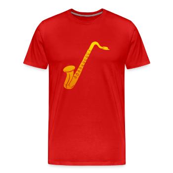 saxophone - T-shirt bio Premium Homme - rouge - Devant - Damien (186cm)