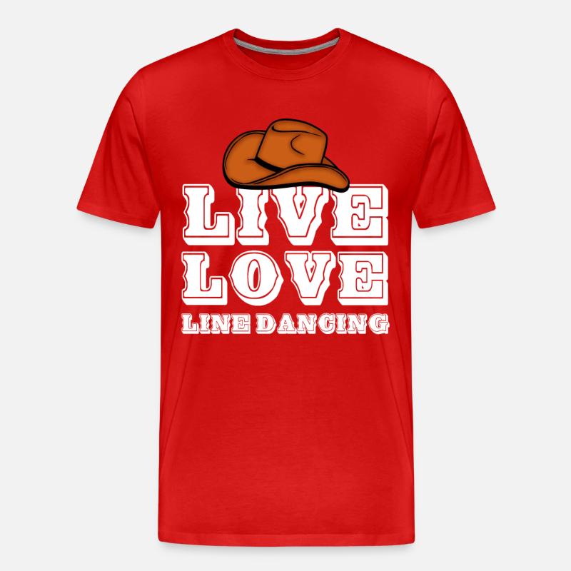 Linedance, Line dancing Musik - Männer Premium Bio T-Shirt - Rot
