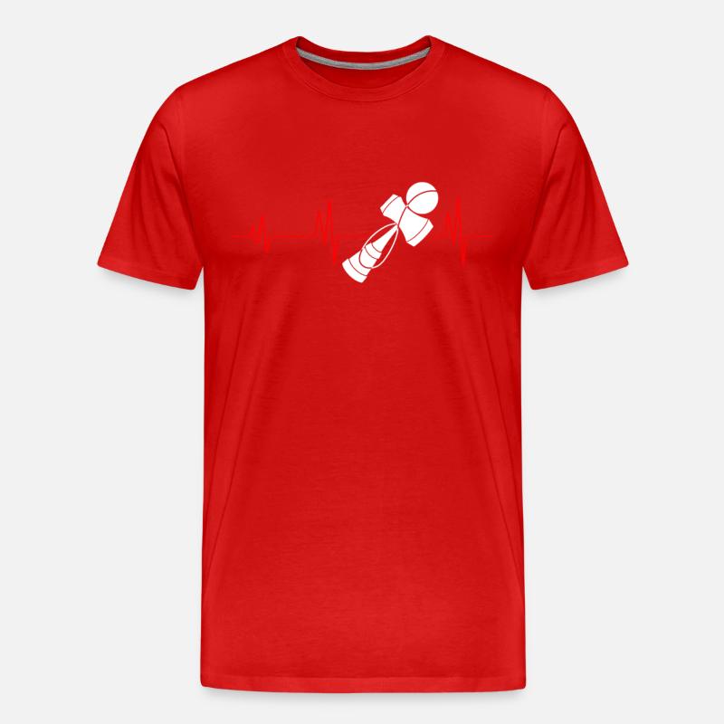 Kendama Herzschlag - Männer Premium Bio T-Shirt - Rot