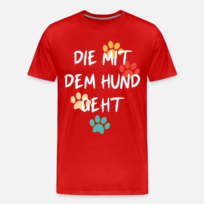 die mit den hunden geht - Männer Premium Bio T-Shirt - Rot