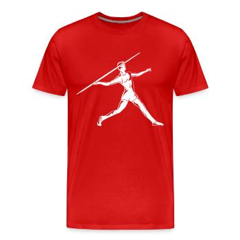 lanceur de javelot - T-shirt bio Premium Homme - rouge - Devant - Damien (186cm)
