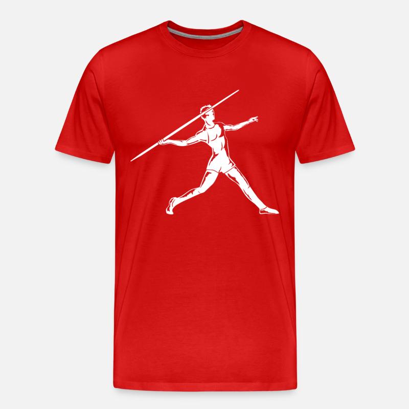 Speerwerfer - Männer Premium Bio T-Shirt - Rot