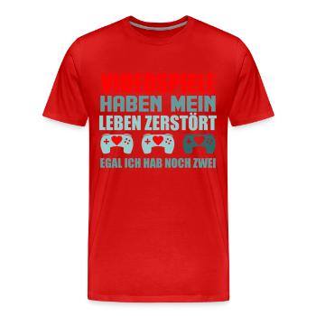 Videospiele Leben Zerstört Gamer Herzen Zocker - Männer Premium Bio T-Shirt - Rot - Vorne - Damien (186cm)