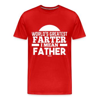 Papa Vatertag Familie Mann Geschenk - Männer Premium Bio T-Shirt - Rot - Vorne - Damien (186cm)