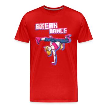 Breakdancing Unicorn Breakdance Breakdancer - Men's Premium Organic T-Shirt - red - Front - Damien (186cm)