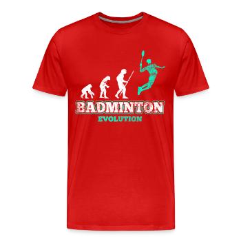 Badminton Badmintonspieler - Männer Premium Bio T-Shirt - Rot - Vorne - Damien (186cm)