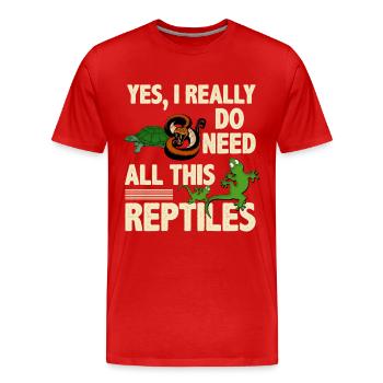 Gecko Eidechse - Männer Premium Bio T-Shirt - Rot - Vorne - Damien (186cm)