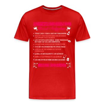 JGA Liste Junggesellin Mutprobe Braut Aufgaben - Männer Premium Bio T-Shirt - Rot - Vorne - Damien (186cm)
