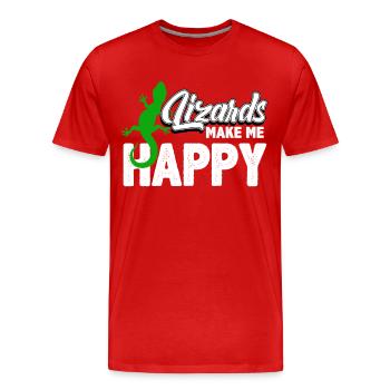 Gecko Eidechse - Männer Premium Bio T-Shirt - Rot - Vorne - Damien (186cm)