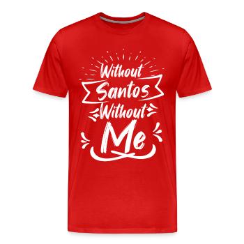 Nom de Santos - T-shirt bio Premium Homme - rouge - Devant - Damien (186cm)
