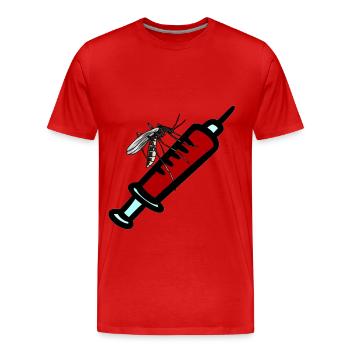 Prise de sang moustique insecte sangsue seringue sanglante - T-shirt bio Premium Homme - rouge - Devant - Damien (186cm)
