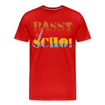 Bass mit Gitarre - Männer Premium Bio T-Shirt - Rot - Vorne - Damien (186cm)