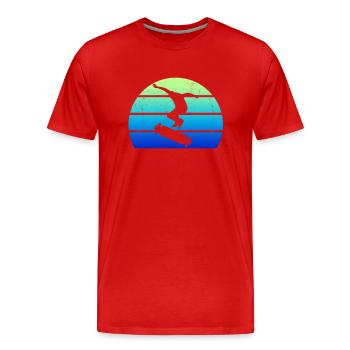 Longboarder - Männer Premium Bio T-Shirt - Rot - Vorne - Damien (186cm)
