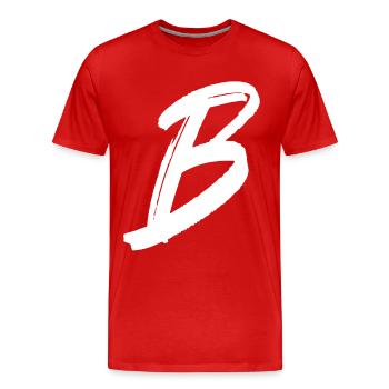 B - Men's Premium Organic T-Shirt - red - Front - Damien (186cm)