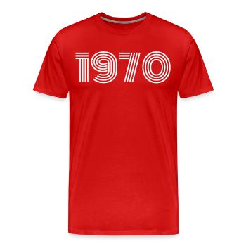1970 - Men's Premium Organic T-Shirt - red - Front - Damien (186cm)