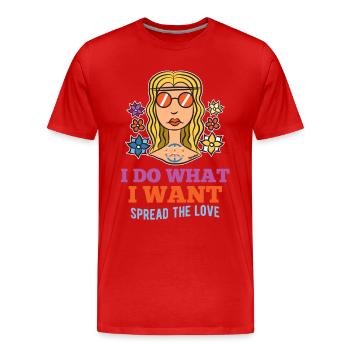 I Do What I Want Woman Girl Hippie - Men's Premium Organic T-Shirt - red - Front - Damien (186cm)