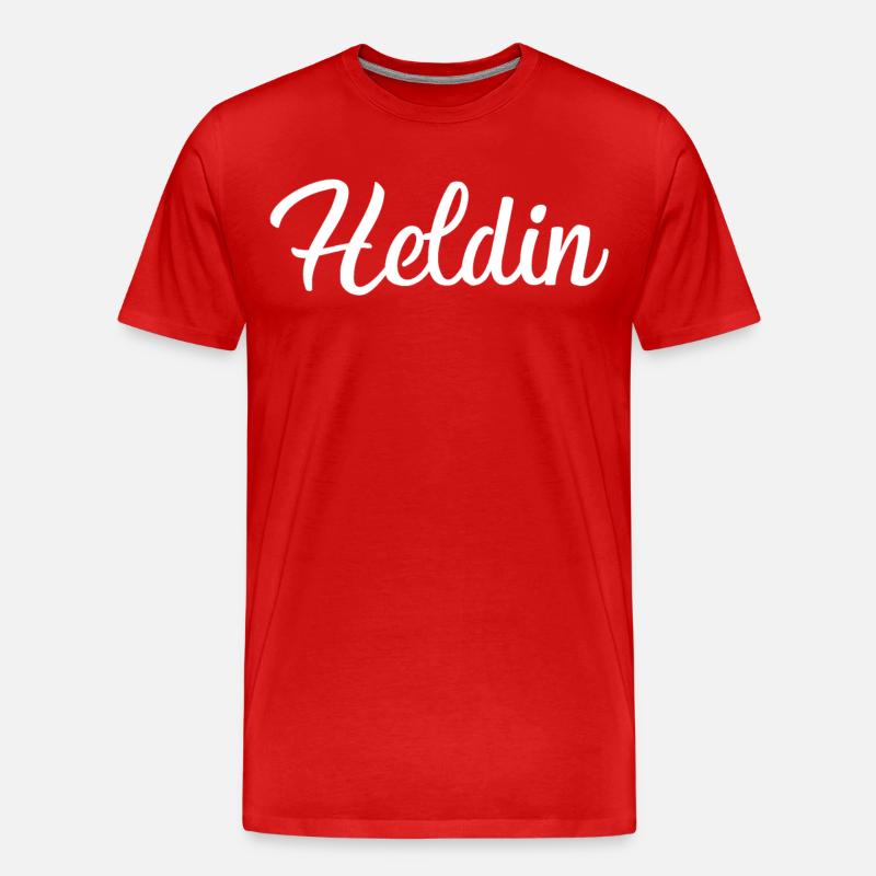 Heldin - Männer Premium Bio T-Shirt - Rot