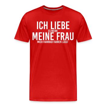 Fahrrad Bikes Sprüche - Männer Premium Bio T-Shirt - Rot - Vorne - Damien (186cm)