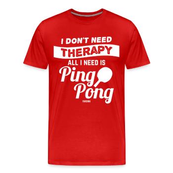 Cadeau de joueur de tennis de table tennis de table - T-shirt bio Premium Homme - rouge - Devant - Damien (186cm)