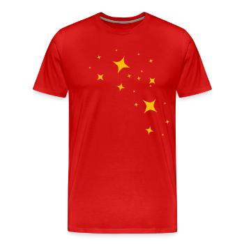 Étoile étoiles étoile filante lune - T-shirt bio Premium Homme - rouge - Devant - Damien (186cm)