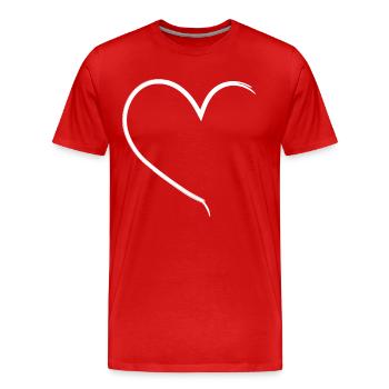 Herz - Männer Premium Bio T-Shirt - Rot - Vorne - Damien (186cm)