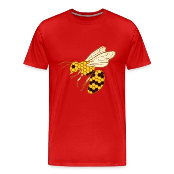 Miel roi apiculteur abeilles abeilles reine nid d'abeilles - T-shirt bio Premium Homme - rouge - Devant - Damien (186cm)