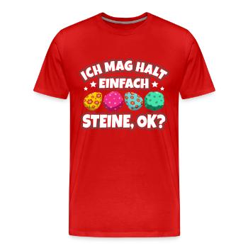 Steine - Männer Premium Bio T-Shirt - Rot - Vorne - Damien (186cm)
