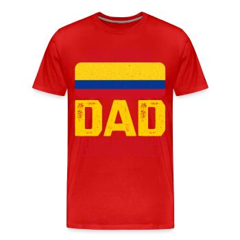 Kolumbianischer Vater Kolumbien Flagge zum Vaterta - Männer Premium Bio T-Shirt - Rot - Vorne - Damien (186cm)