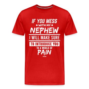 Uncle gift idea - Men's Premium Organic T-Shirt - red - Front - Damien (186cm)