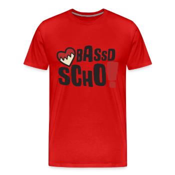 Bassd scho Franken fränkisch fränggisch Geschenk - Männer Premium Bio T-Shirt - Rot - Vorne - Damien (186cm)