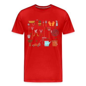 Jardinier outil jardinier jardinier - T-shirt bio Premium Homme - rouge - Devant - Damien (186cm)