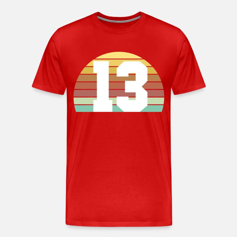 13 - Männer Premium Bio T-Shirt - Rot
