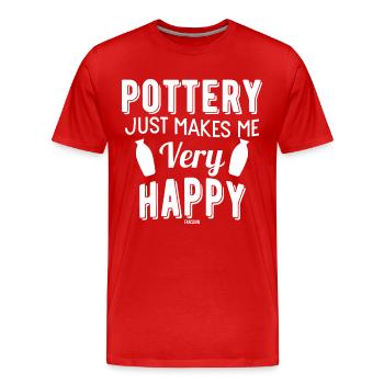 Atelier d'argile de poterie artisanale - T-shirt bio Premium Homme - rouge - Devant - Damien (186cm)